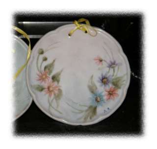 Vintage Hand Painted Porcelain Hanging Coaster Plates  