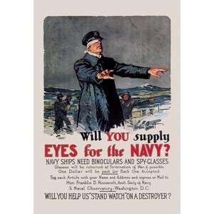 Vintage Art Will You Supply Eyes for the Navy?   01014 2 