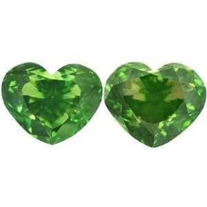  1.8Ct Matching Forest Green Heart Natural Diamonds Pair 