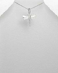 STERLING SILVER MAUI ISLAND DRAGONFLY PENDANT NECKLACE  