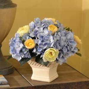  Blue and Yellow Silk Bouquet Arrangement AR295
