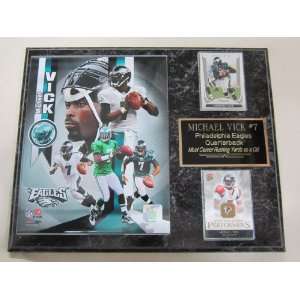 Philadelphia Eagles Michael Vick 2 Card Collector Plaque 