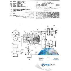  NEW Patent CD for HYDRAULIC SYSTEM FOR A LIFT TRUCK 