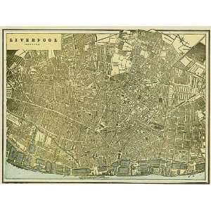    Crams 1892 Antique Street Map of Liverpool