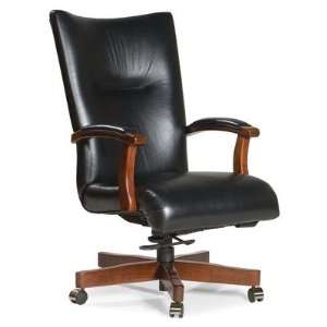  Executive Office Leather Swivel Chair in Mahogany Leather 