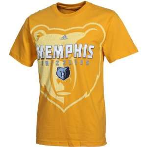 adidas Memphis Grizzlies Primetime T Shirt   Gold (Medium)  