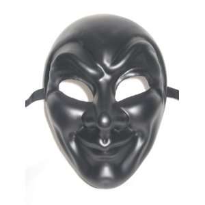   Flat Matte Black Joker Venetian Masquerade Party Mask