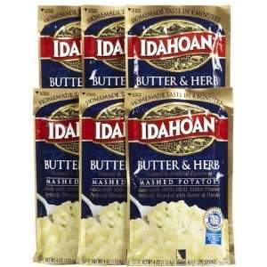 Idahoan Butter & Herb Mashed Potatoes, 4 oz, 6 ct (Quantity of 3)