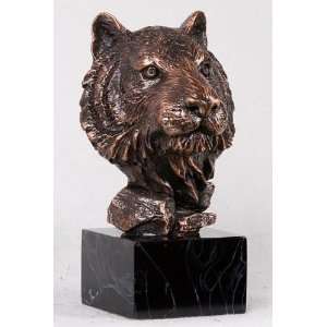   Tiger Head Bust On Marble Stand Decorative Statue: Home & Kitchen