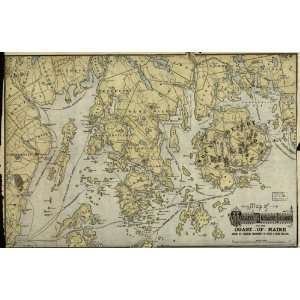   Map of Mount Desert Island and the coast of Maine