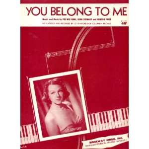  You Belong to Me Vintage 1952 Sheet Music featured by Jo 
