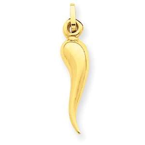  14k Gold Italian Horn Charm: Jewelry