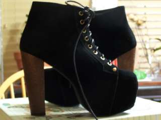 Jeffrey Campbell Lita Black Suede Booties Size 6 Overseas Available 