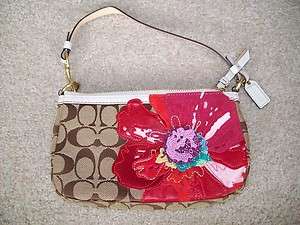   owned Khaki Limited Edition Flower Design Clutch Purse / Handbag 6264