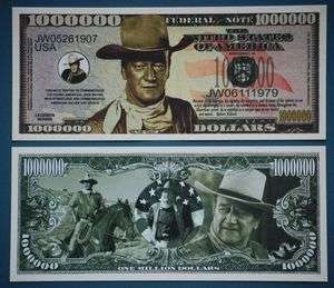 John Wayne Dollar Bill Money PLUS HOLDER  