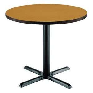    Mo   42 Round Lunchroom Pedestal Table Medium Oak: Home & Kitchen