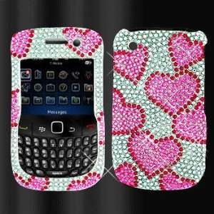  Blackberry 8520 Curve 9300 Full Diamond Raining Heart Case 