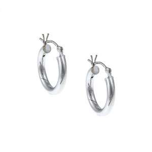  Platifina Sterling Silver Polished Hoop Earrings: Jewelry