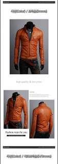 KT_02 Korea Mens Leather Jackets Casual Slim Fitted Dandy, Stylish 