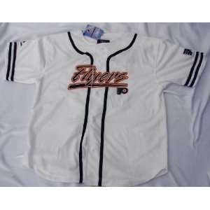   White Baseball Style Jersey with Logo SizeLARGE