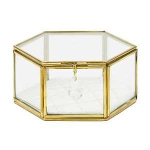  Lisbeth Dahl Glass Hexagonal Box with Brass
