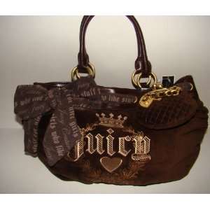  Juicy Couture Authentic Womens Brown Hobo with Gold 