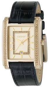 NEW DKNY GOLD TONE LEATHER BAND CASUAL LADIES WATCH NY4396  