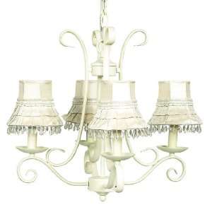   Chandelier in Ivory with Ivory Skirt Dangle Shades: Home Improvement