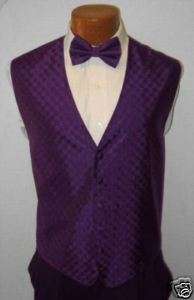 Royal Purple Fusion Tuxedo Fullback Vest L Prom Formal  