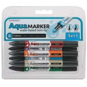  Letraset AquaMarkers   6 Markers, Set 2 Arts, Crafts 