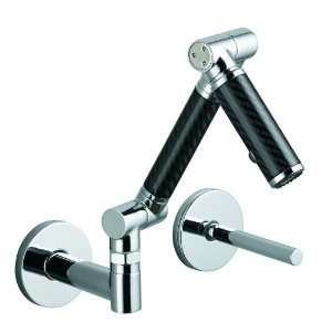   Chrome / Black Tube Karbon Wall mount Bathroom Faucet from the Karbon