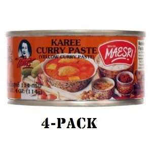 Maesri Yellow Curry Paste (Kang Karee) 4 Oz.  Pack of 4  