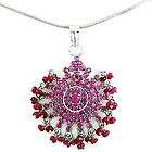 NWT $265 Me & Ro Silver Ruby Lotus Mandala Pendant Necklace Sterling 