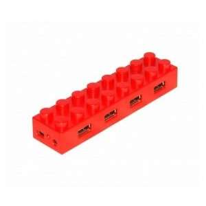 Red Lego Brick 4 Port High Speed USB 2.0 Hub Electronics