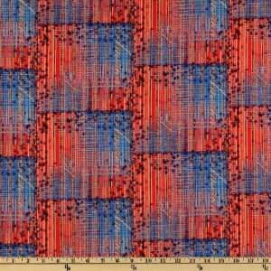  44 Wide America The Beautiful Abstract Red/Blue Fabric 