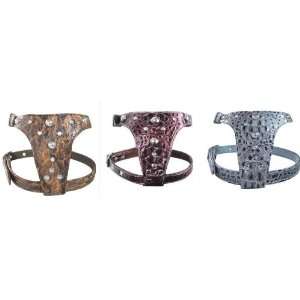  Full Crystals Faux Leather Dog Harness: Pet Supplies