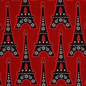  Timeless Treasures LAmour de la Vie La Tour Eiffel Red Fabric 