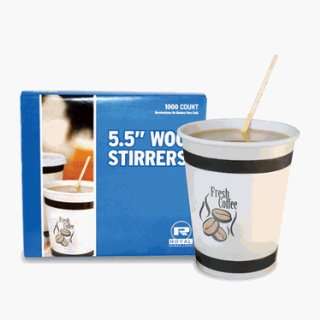 Wood Coffee Stirrers Square Ends (1000/pkg) Kitchen 