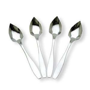 Set of 4 Grapefruit Spoons with Serrated and Pointed Edges  