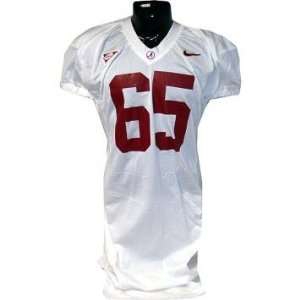 #65 Alabama Game Used White Football Jersey (Name Removed 