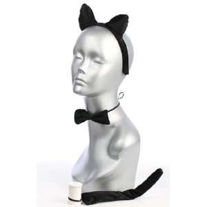   Cat Ears Head Band with Matching Bow Tie & Kitty Cat Tail: Toys