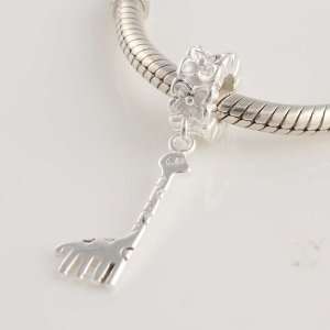  Silver Flower Ring Shape Charm with Giraffe Dangle for Pandora 