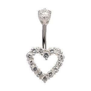  Heart belly rings by GlitZ JewelZ ?   with 15 Laser cut CZ 