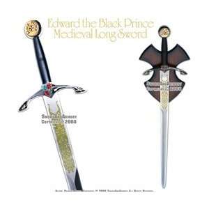 Edward the Black Prince Medieval Long Sword With Plaque  