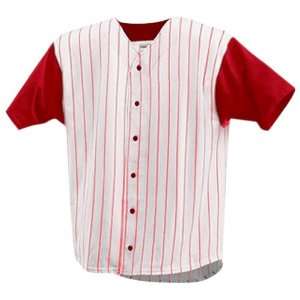  Badger Pinstripe Custom Baseball Jerseys WHITE/RED AM 