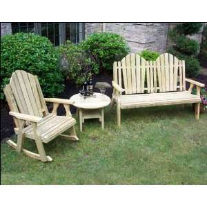  Treated Pine Curveback Bench and Rocker Group: Patio, Lawn 