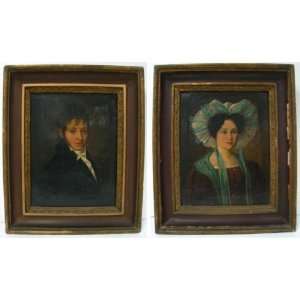  Early 1800s Oil Painting Portraits on Canvas.: Kitchen 