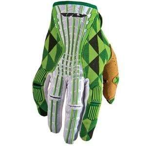  2012 FLY RACING YOUTH KINETIC GLOVES (LARGE) (GREEN/WHITE 