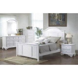   Beach Bedroom Set with Panel Bed in White Finish by Coaster   201301
