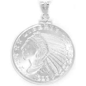 Silver Coin Pendant 1/4 oz Indian without chain